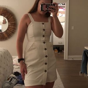 American Threads White Button Down Dress